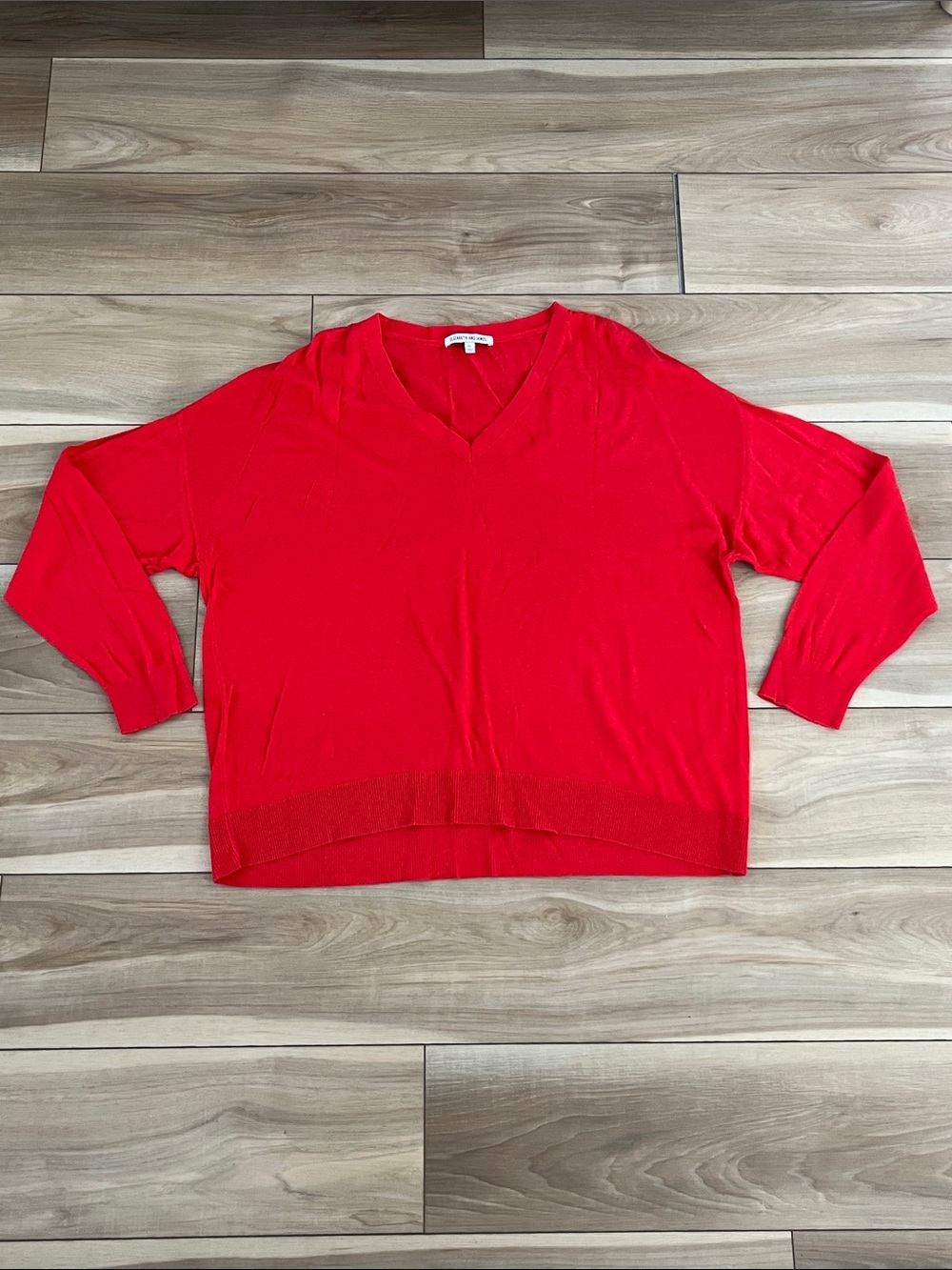 Elizabeth and James Bright Red V-Neck Sweater